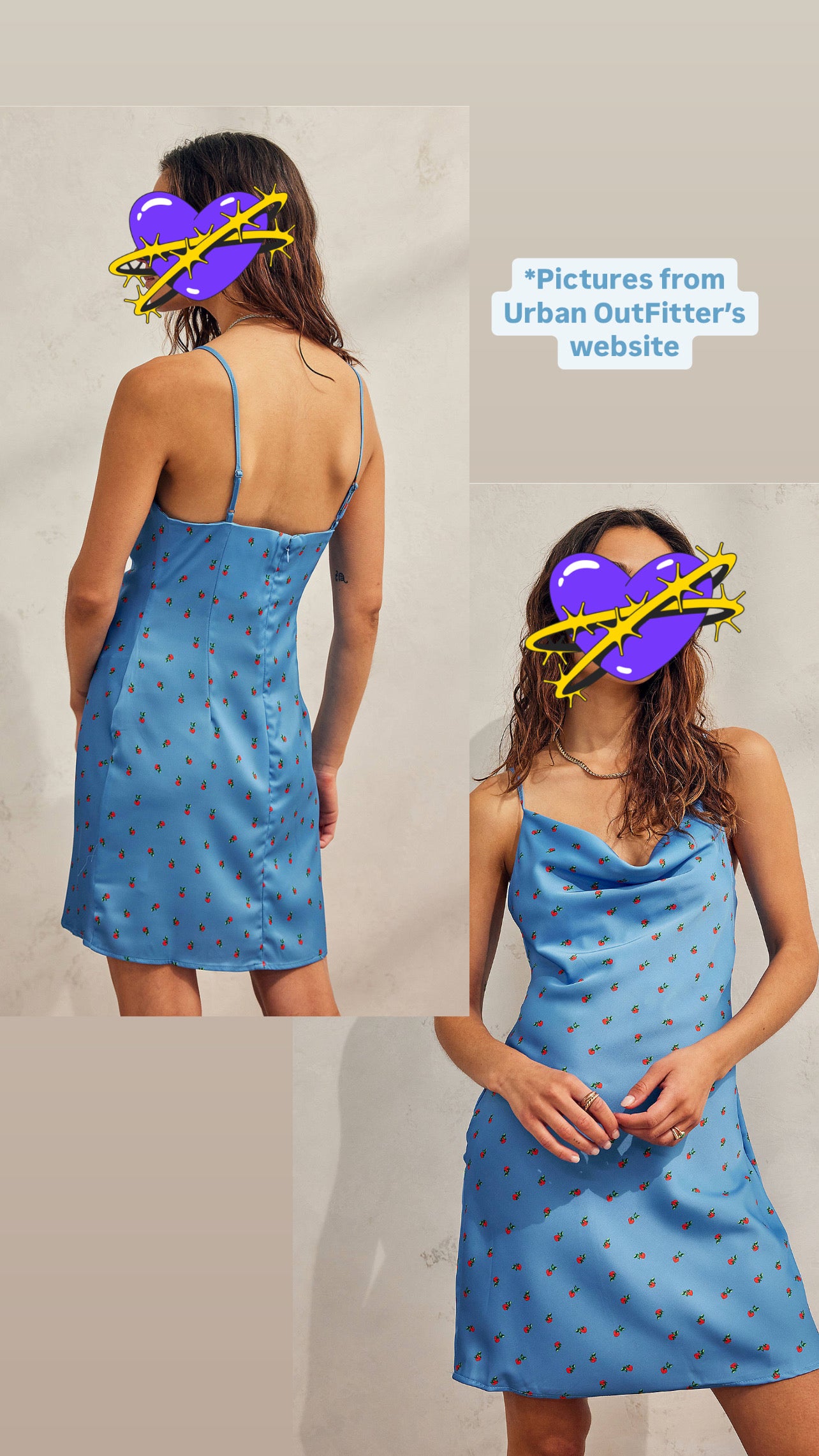 "Urban Outfitters" Ditsy Strawberry Print Mini Dress -Size S