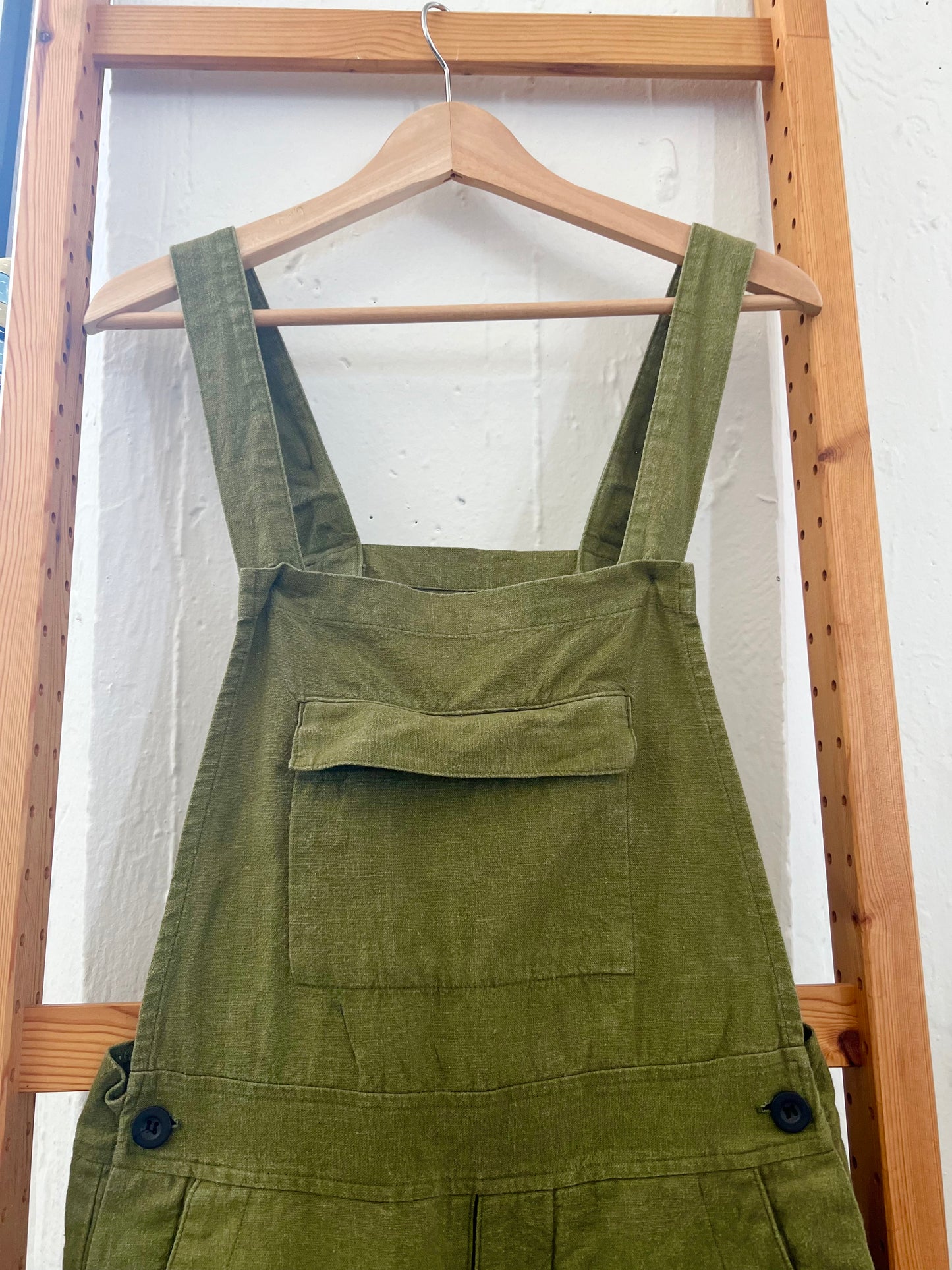 "SEEKER" Organic Cotton olive green overall / Size 28