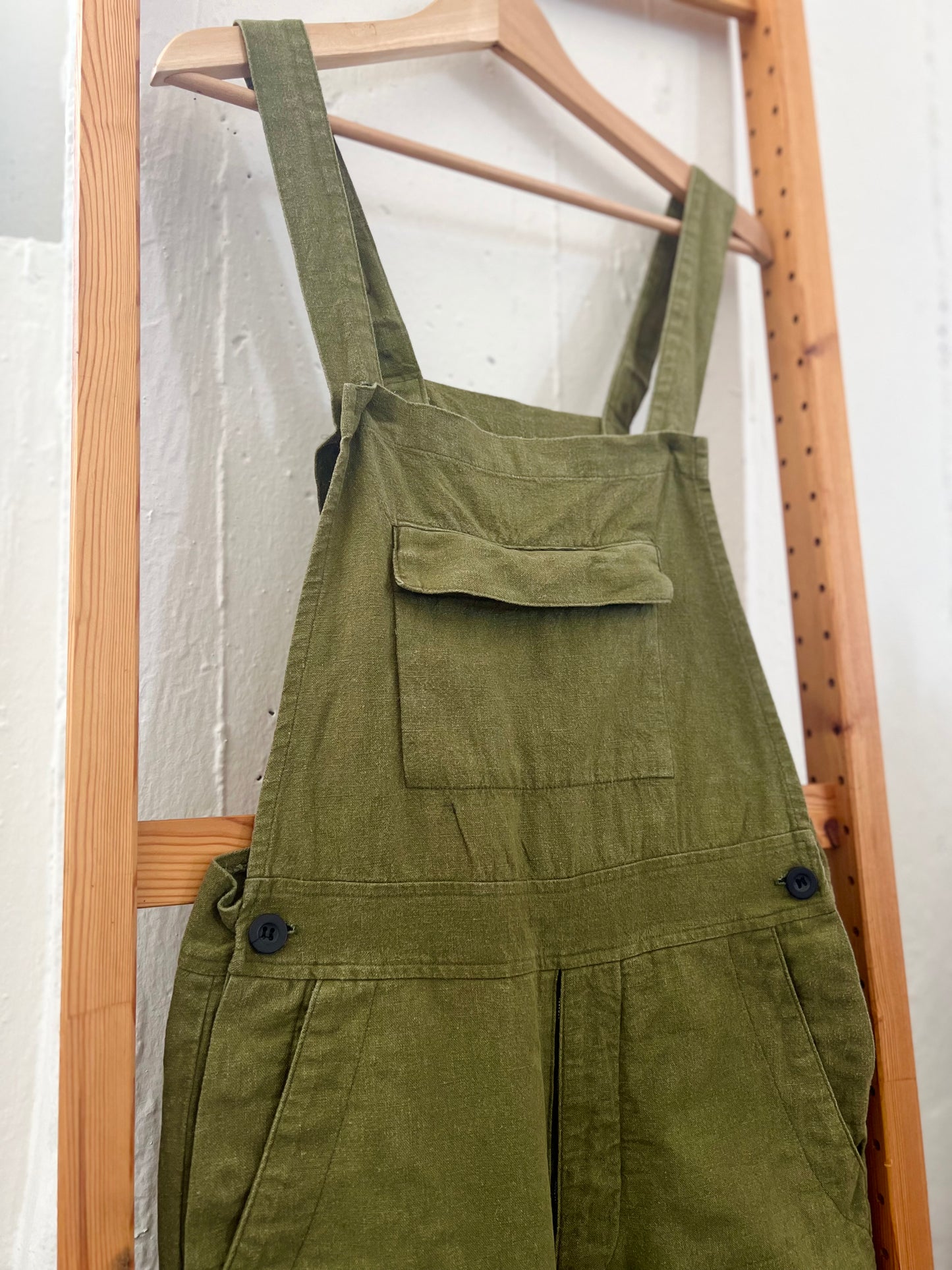 "SEEKER" Organic Cotton olive green overall / Size 28