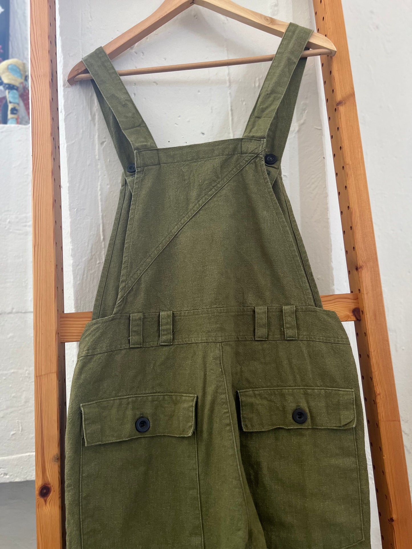"SEEKER" Organic Cotton olive green overall / Size 28