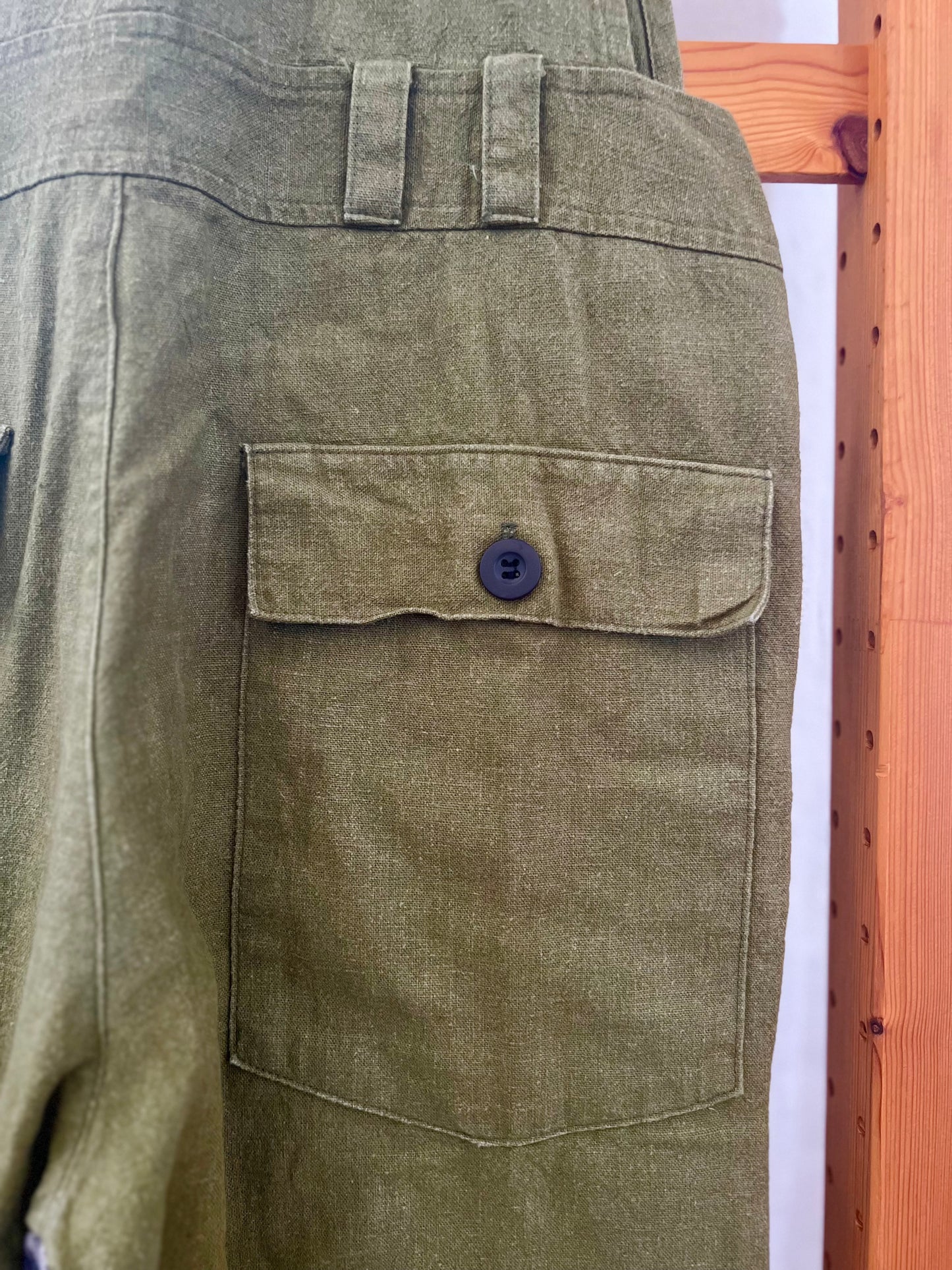 "SEEKER" Organic Cotton olive green overall / Size 28
