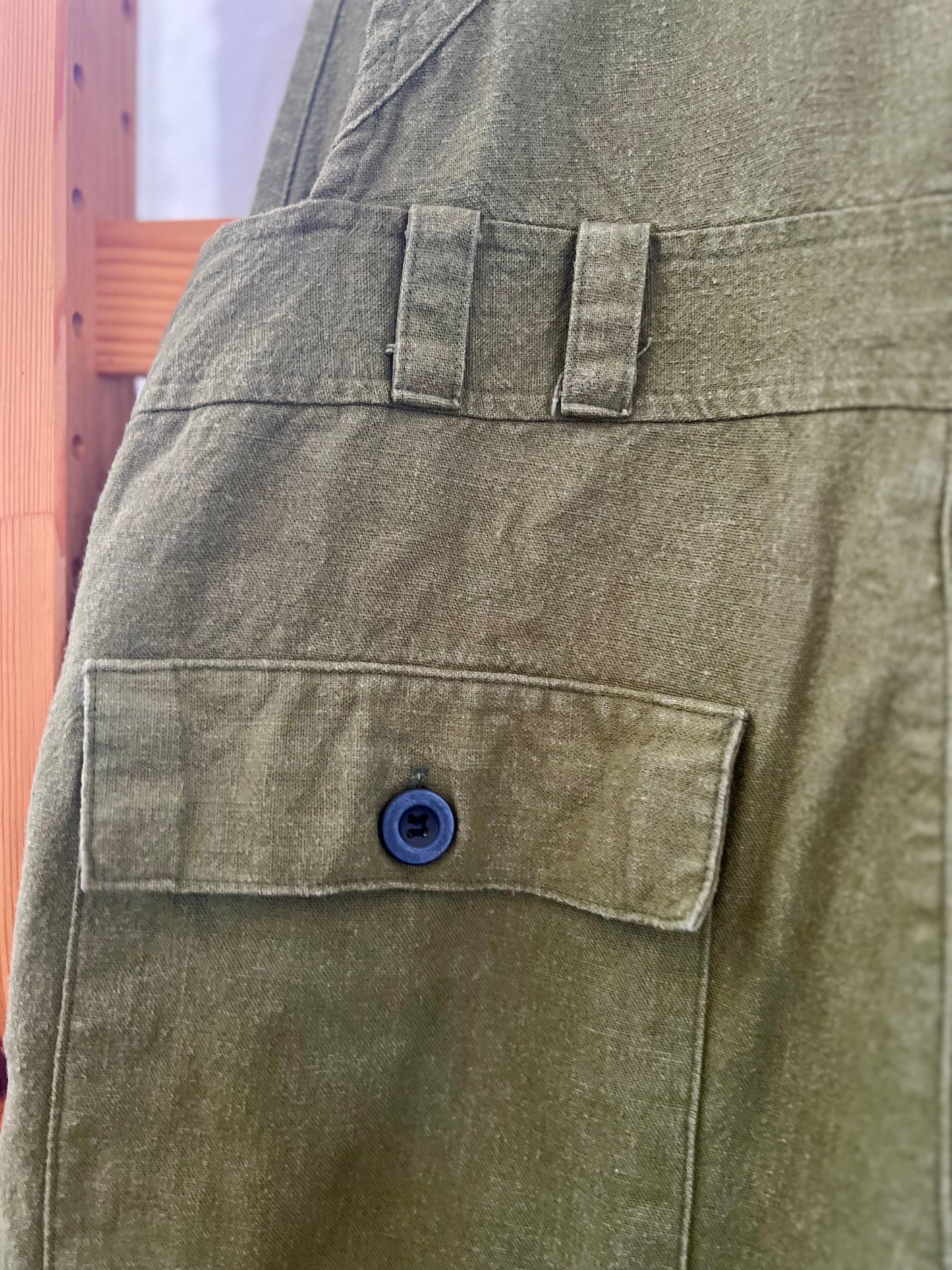 "SEEKER" Organic Cotton olive green overall / Size 28