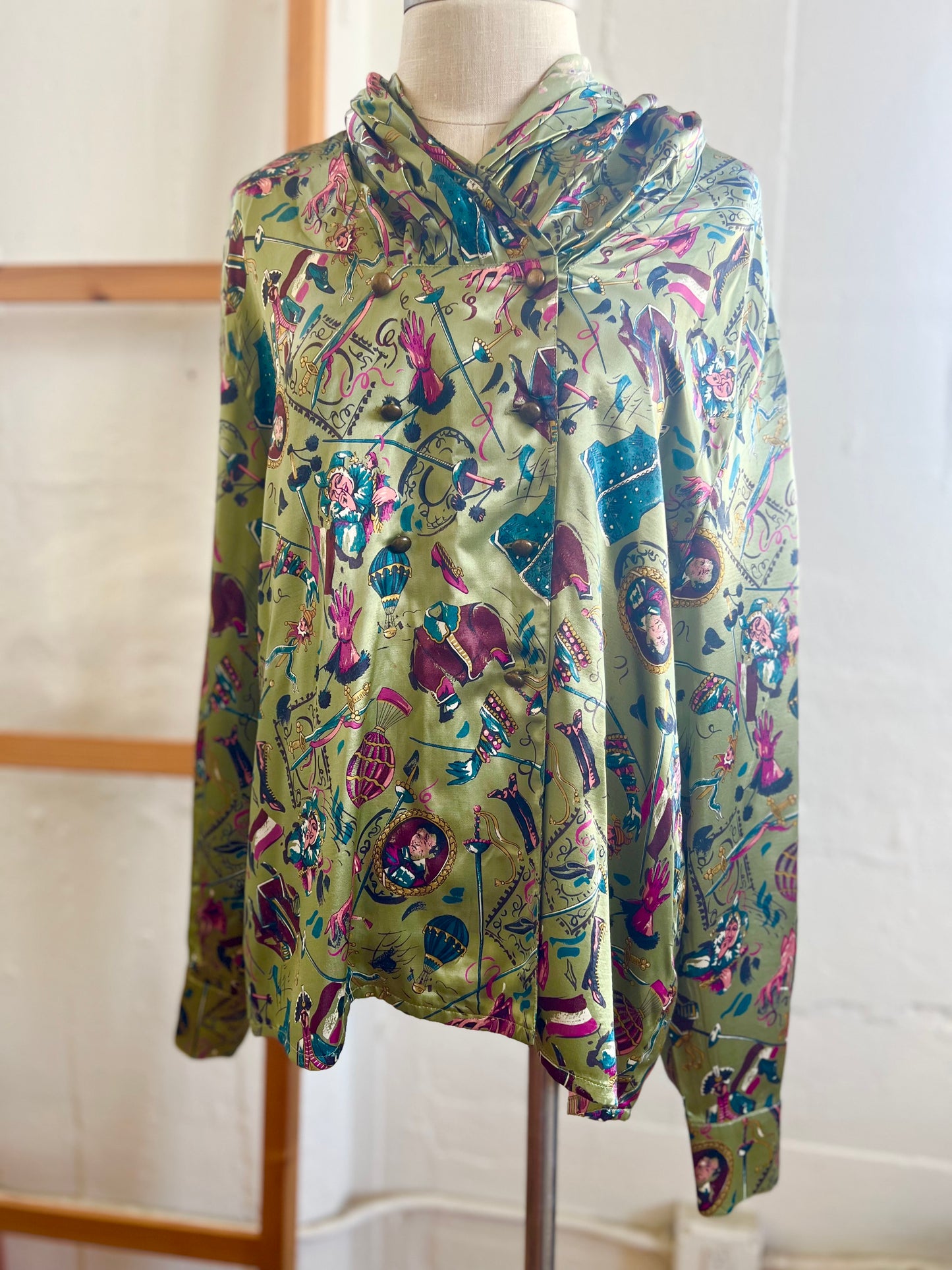 Vintage "CRISCA" circus silk long sleeves shirt / Size 42