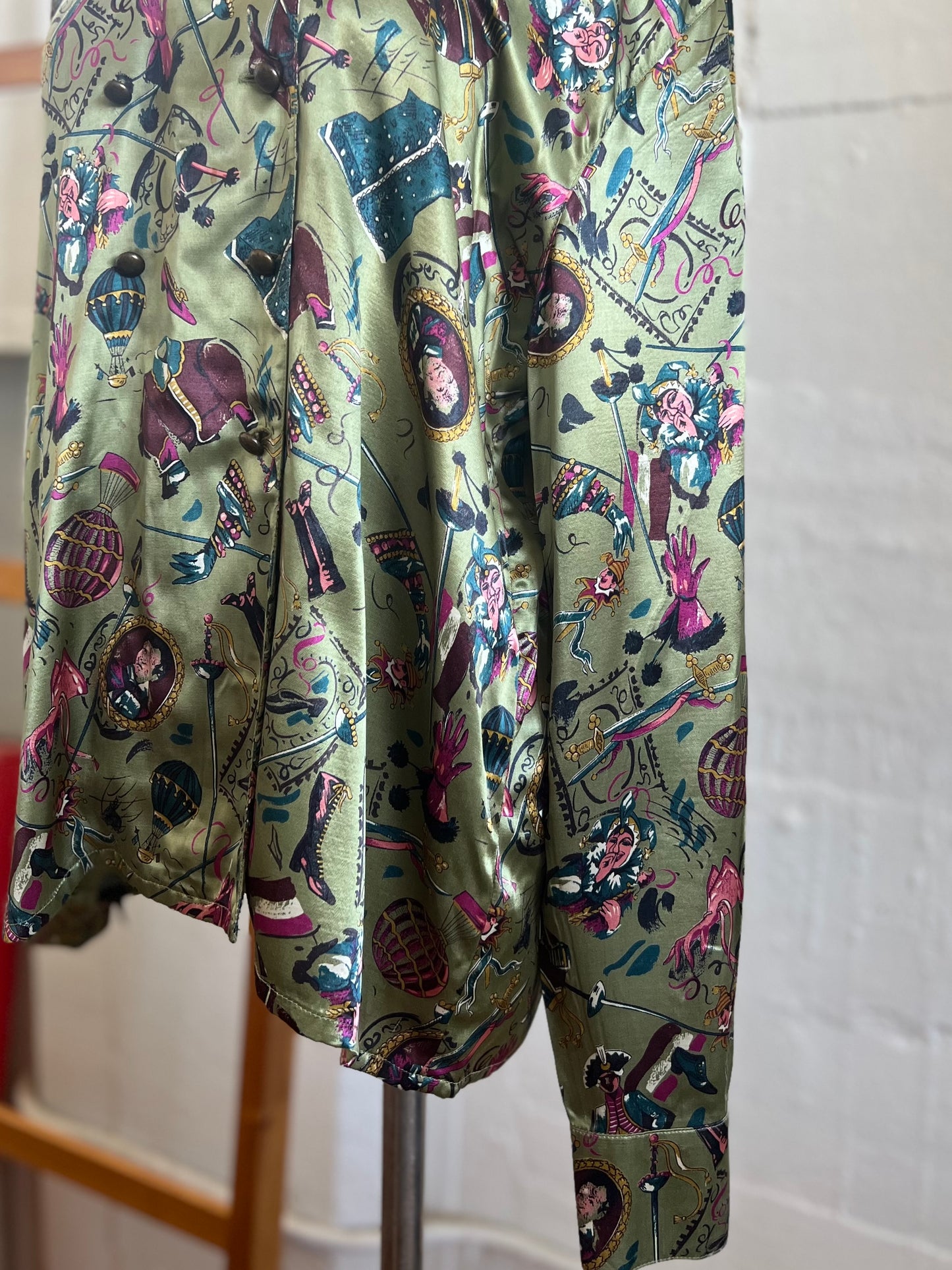 Vintage "CRISCA" circus silk long sleeves shirt / Size 42
