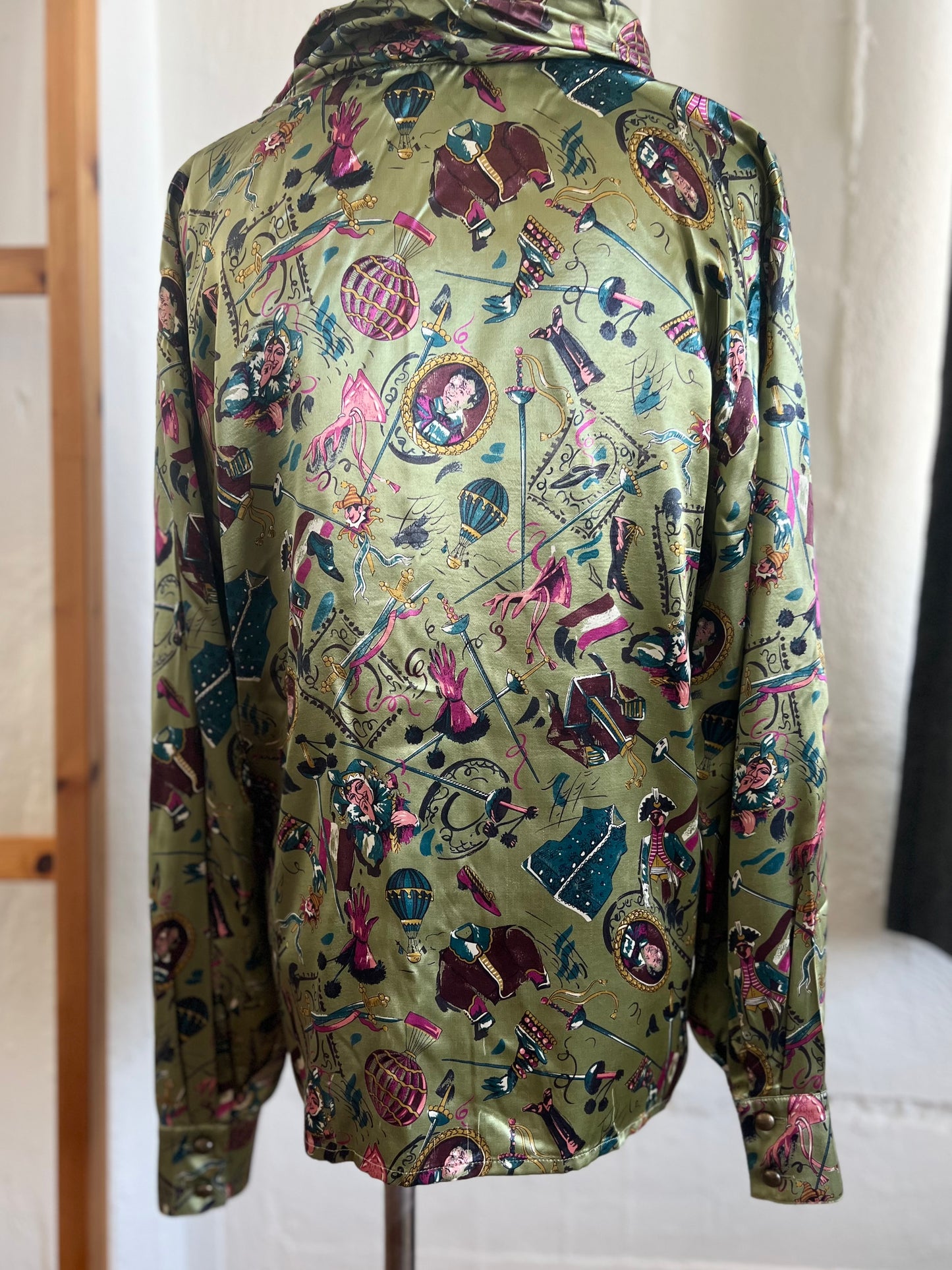 Vintage "CRISCA" circus silk long sleeves shirt / Size 42