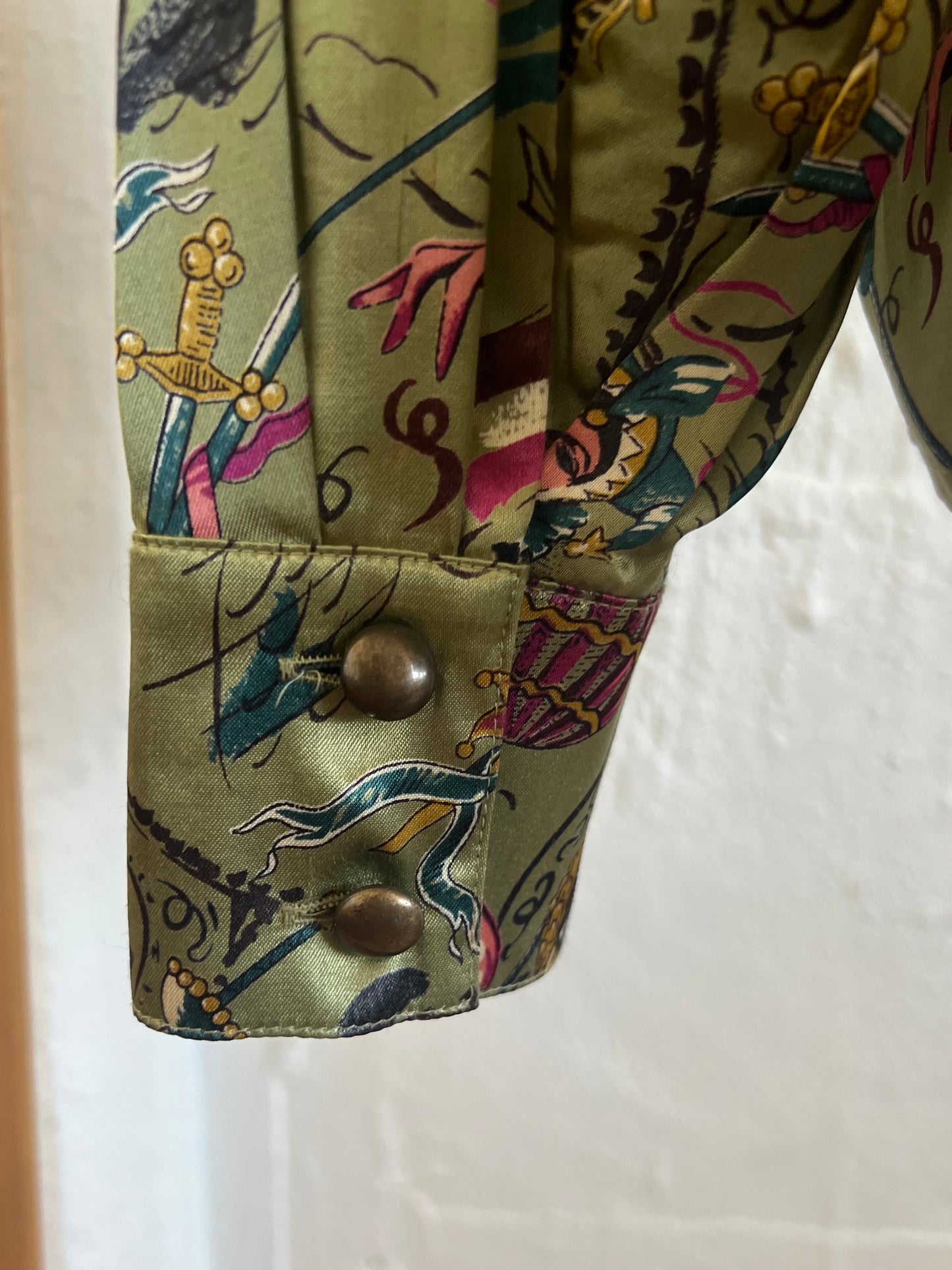 Vintage "CRISCA" circus silk long sleeves shirt / Size 42