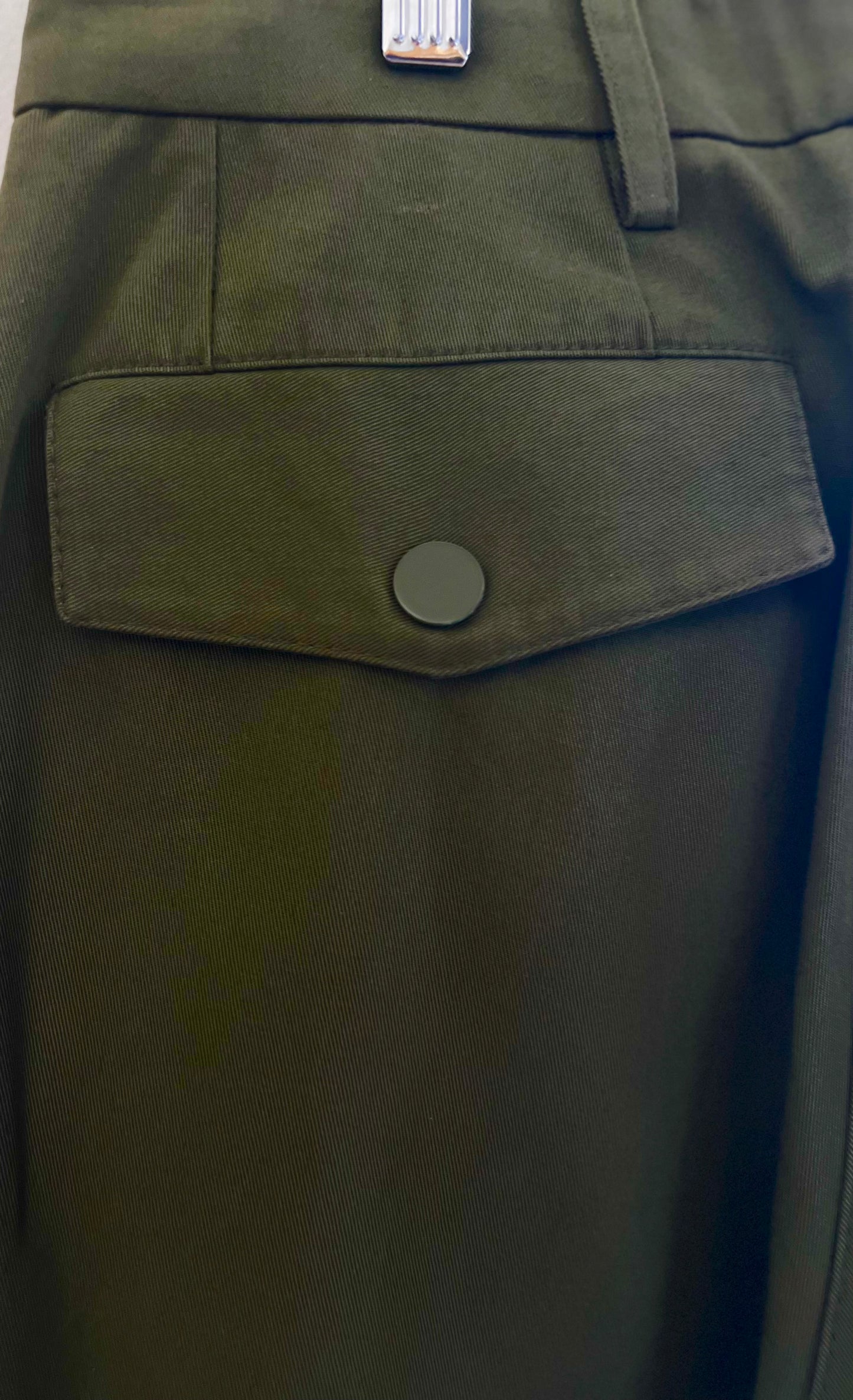 "Sandro" Glenwood Embroidered Wide-leg Pants in Olive Green - Size 36