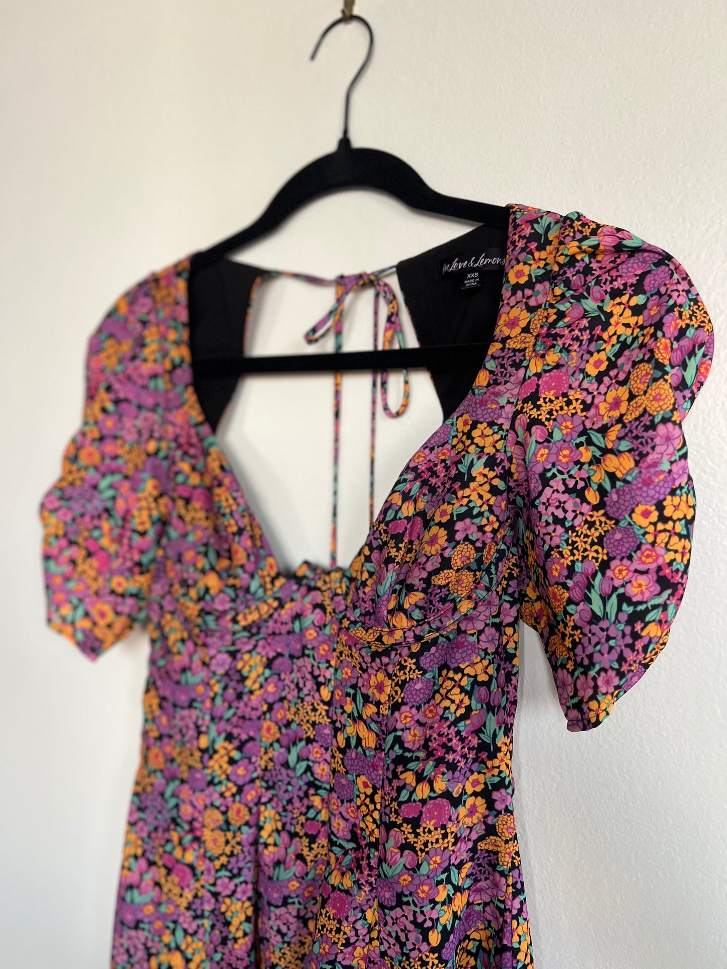 "For Love & Lemons" Claude Cutouts Printed Mini Dress - Size XXS