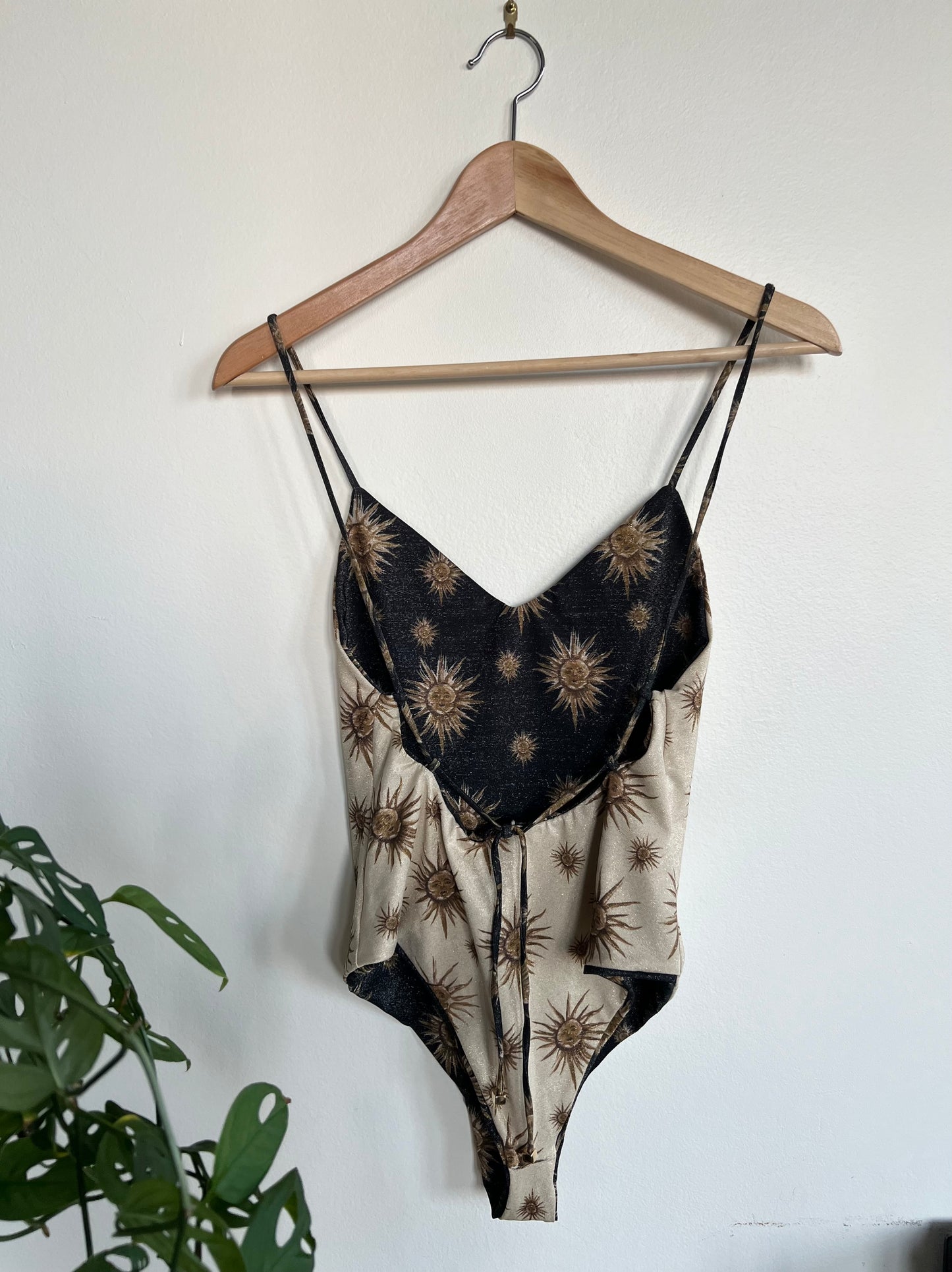 "SEA SALT" sun print one piece swimsuit (Reversible) - Size L
