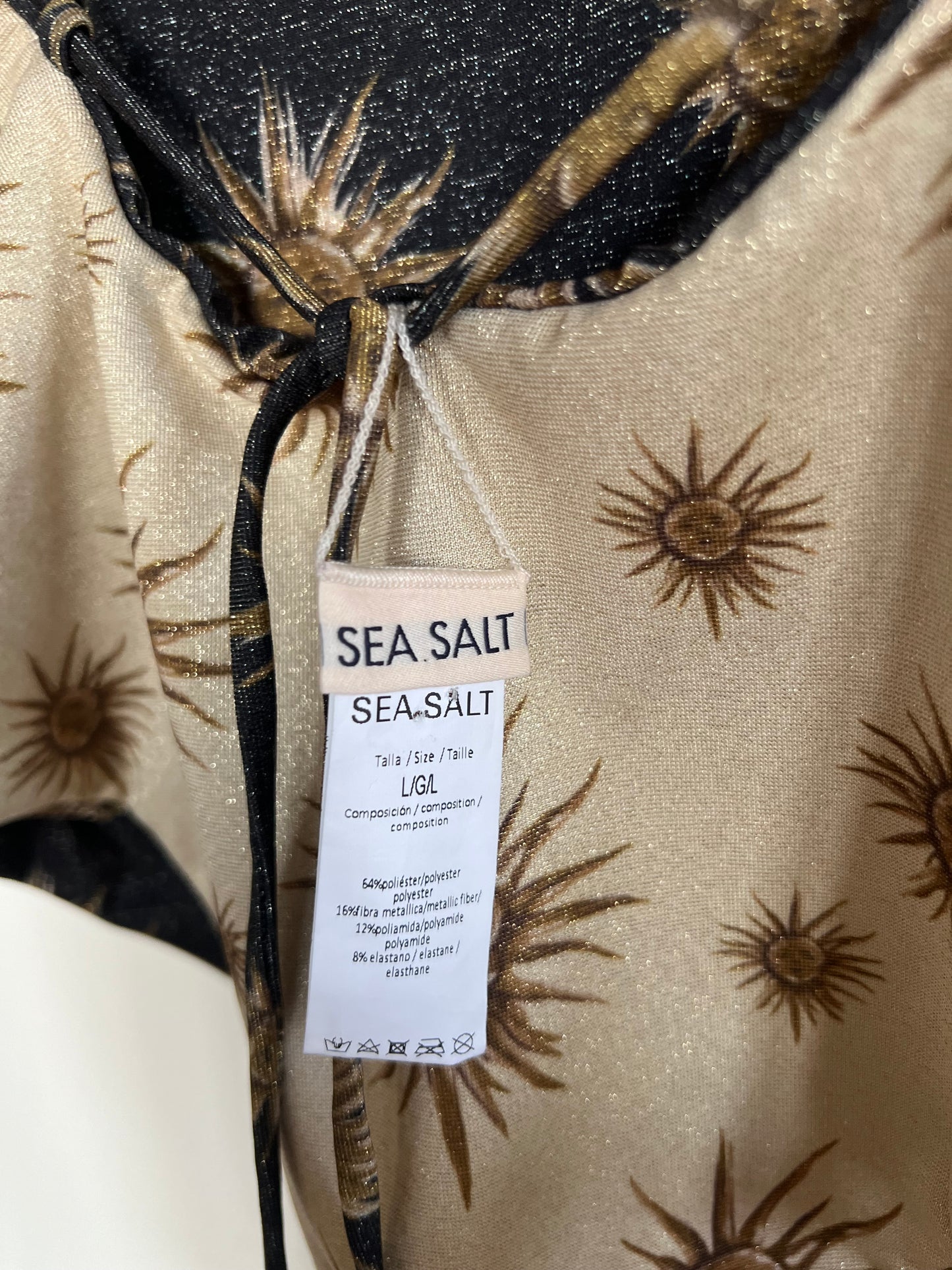 "SEA SALT" sun print one piece swimsuit (Reversible) - Size L