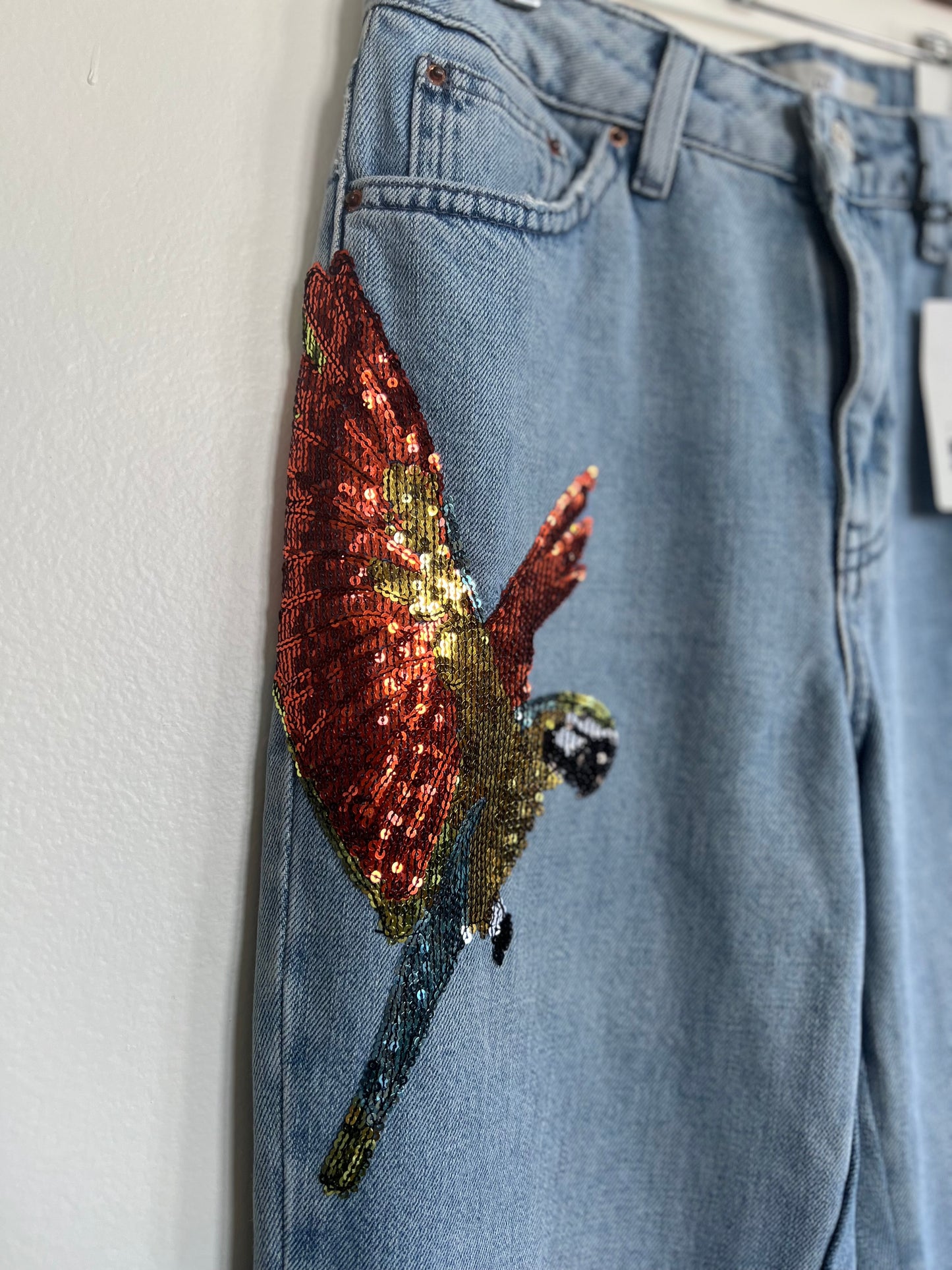 "Topshop Moto"Rio sequin - mom jeans / Size 26