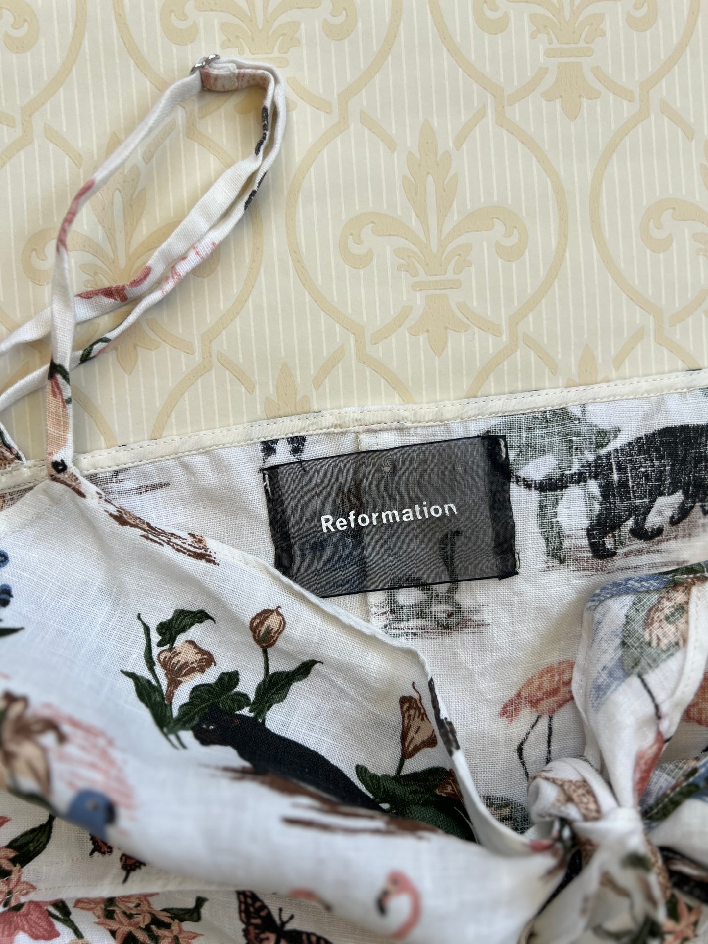 "Reformation" linen two-piece set, janeiro print - Size XS
