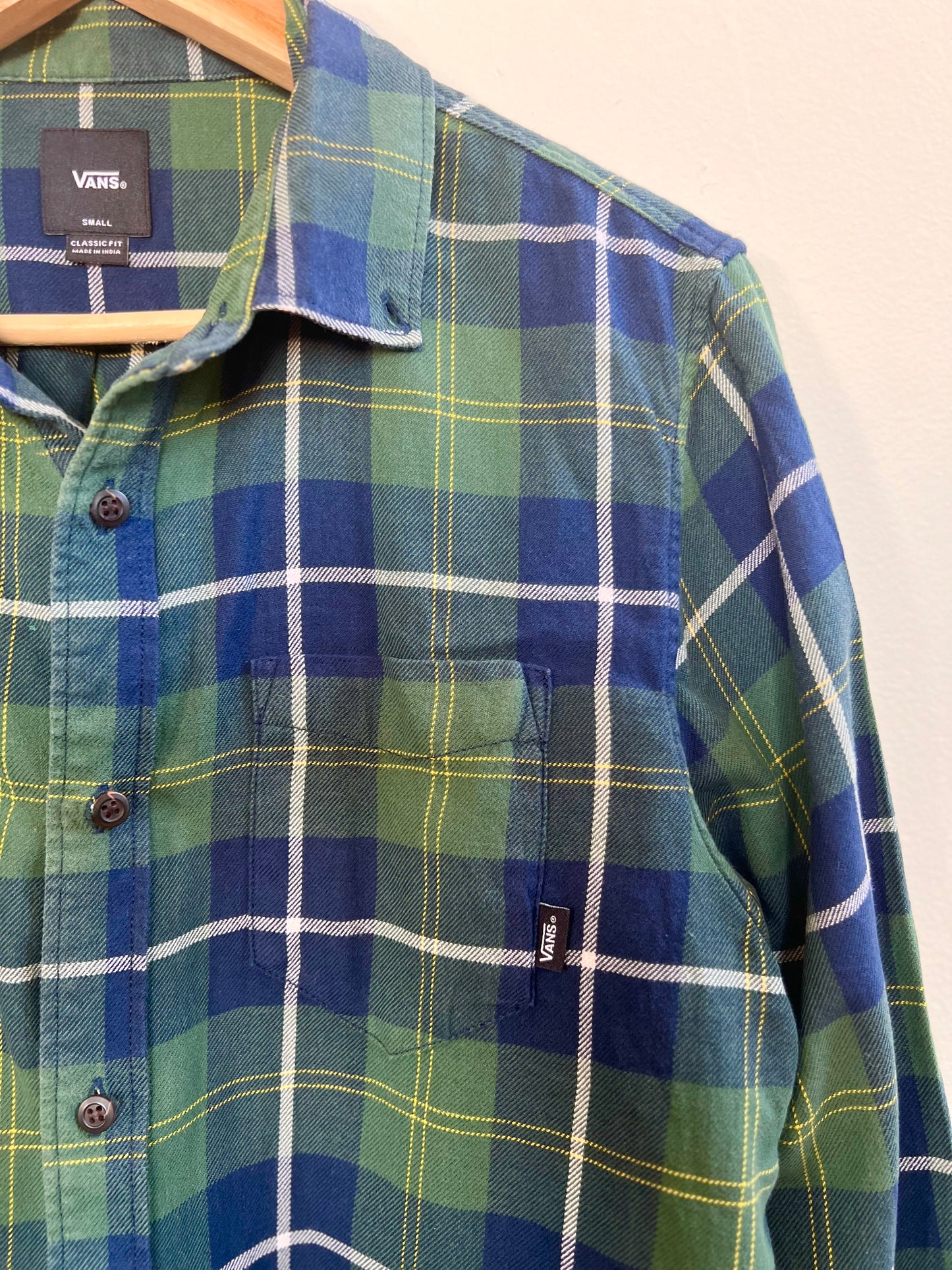 "Vans" blue & green shirt - Size S