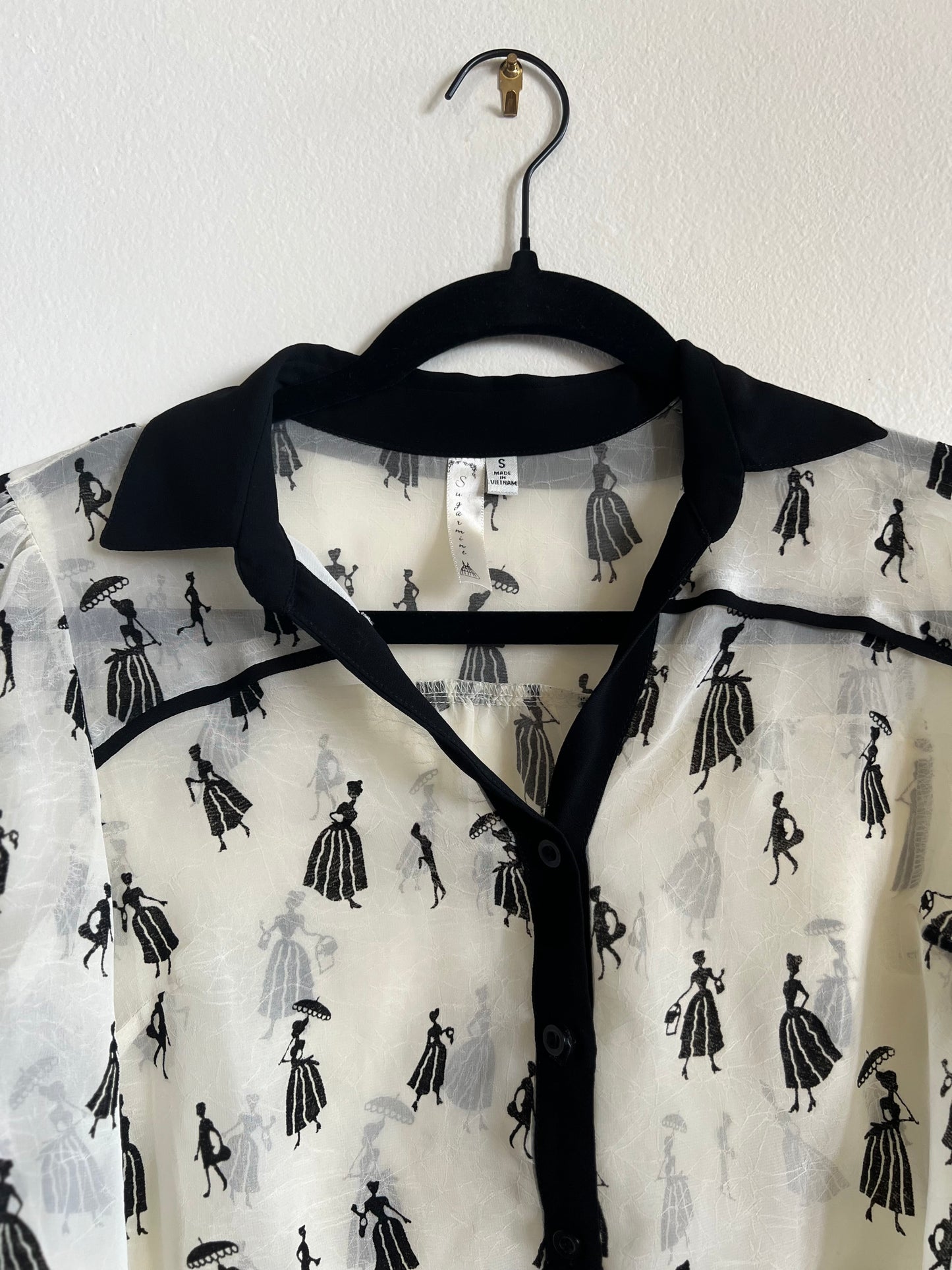 "Sugarmint" long sleeve Mary Poppins look alike shirt - Size S
