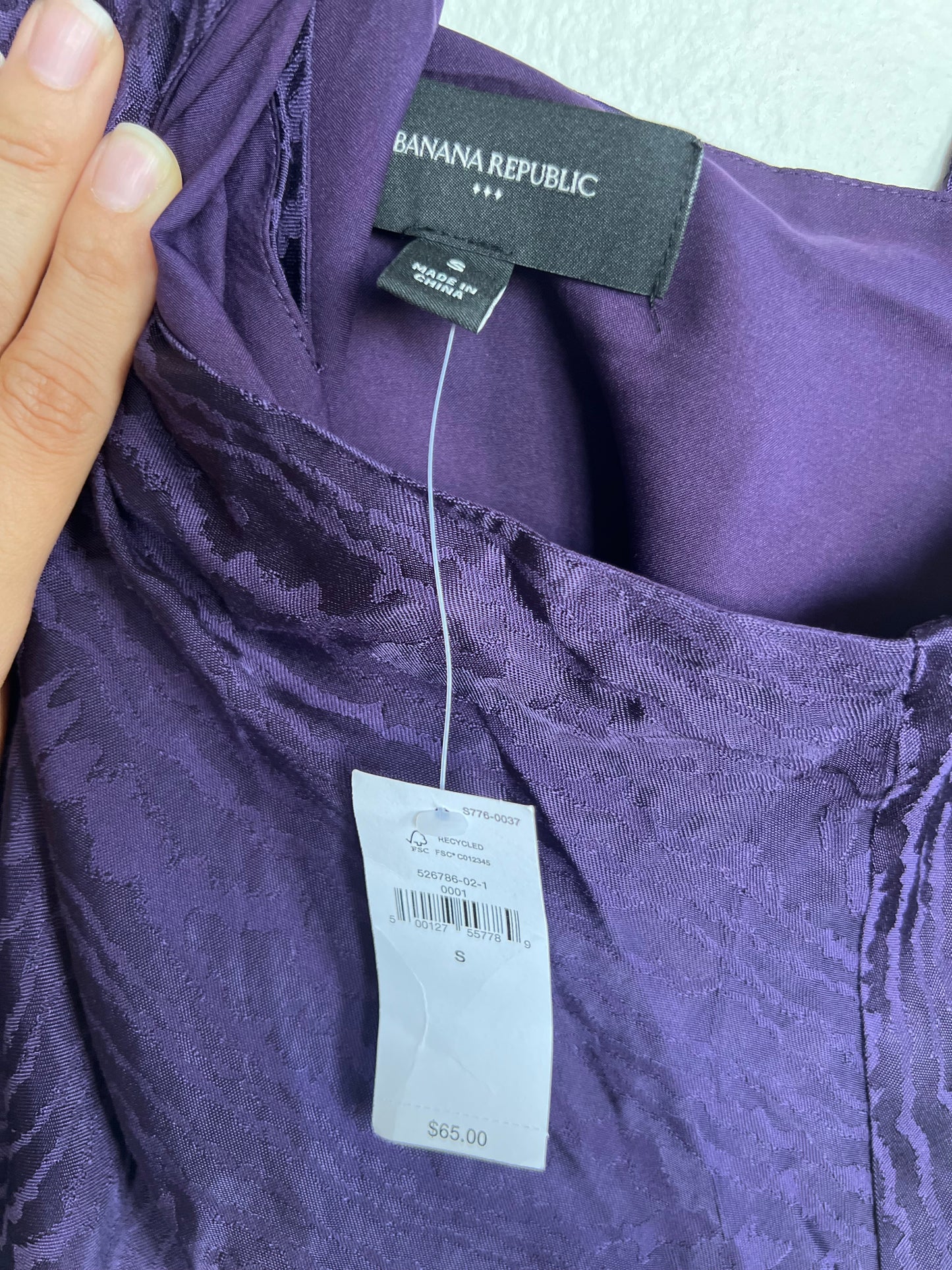 "Banana Republic" purple animal print top - Size S