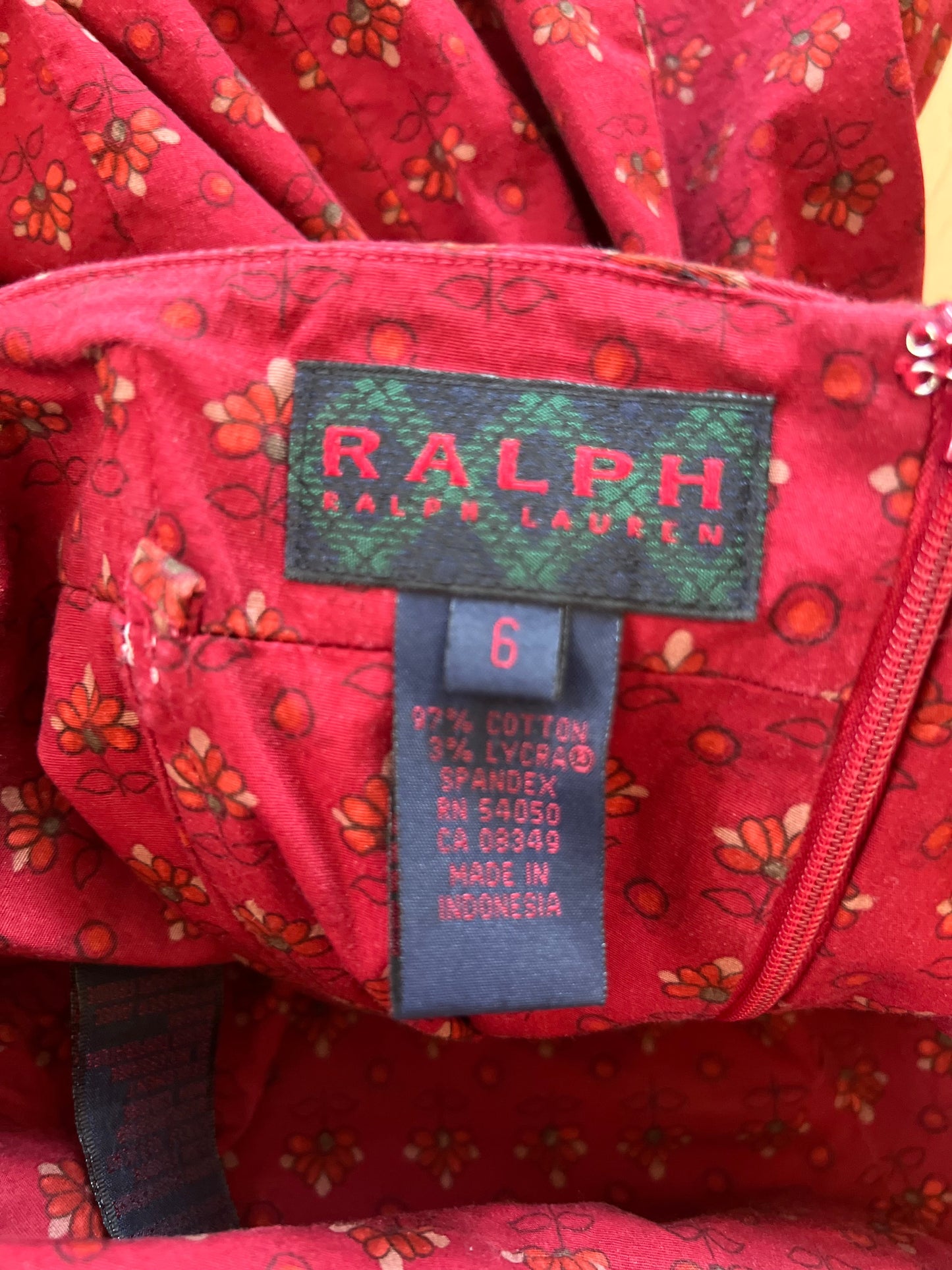 "Ralph Lauren" strapless red mini dress - Size 6