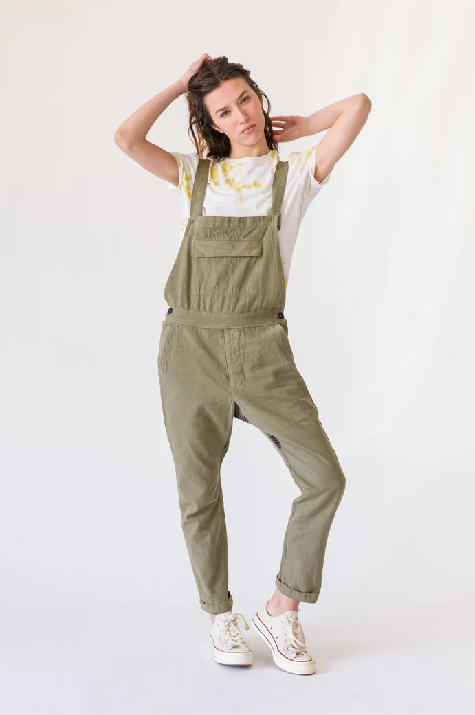 "SEEKER" Organic Cotton olive green overall / Size 28