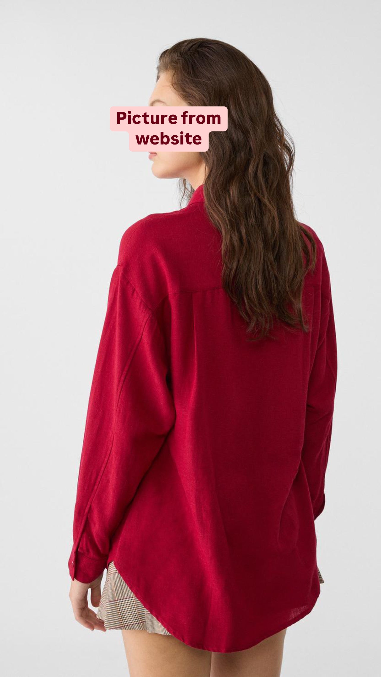 "Stradivarius" linen blend red long sleeve shirt - Size XS