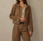 "Road to Nowhere" Olive Green Jean Jacket / Size M