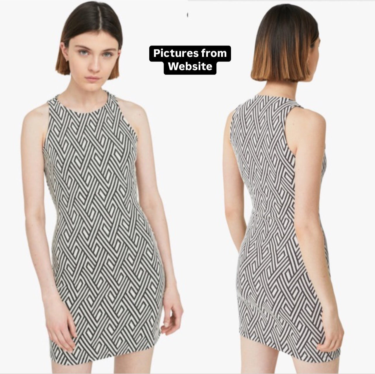 "MANGO" black & white dress- Size S