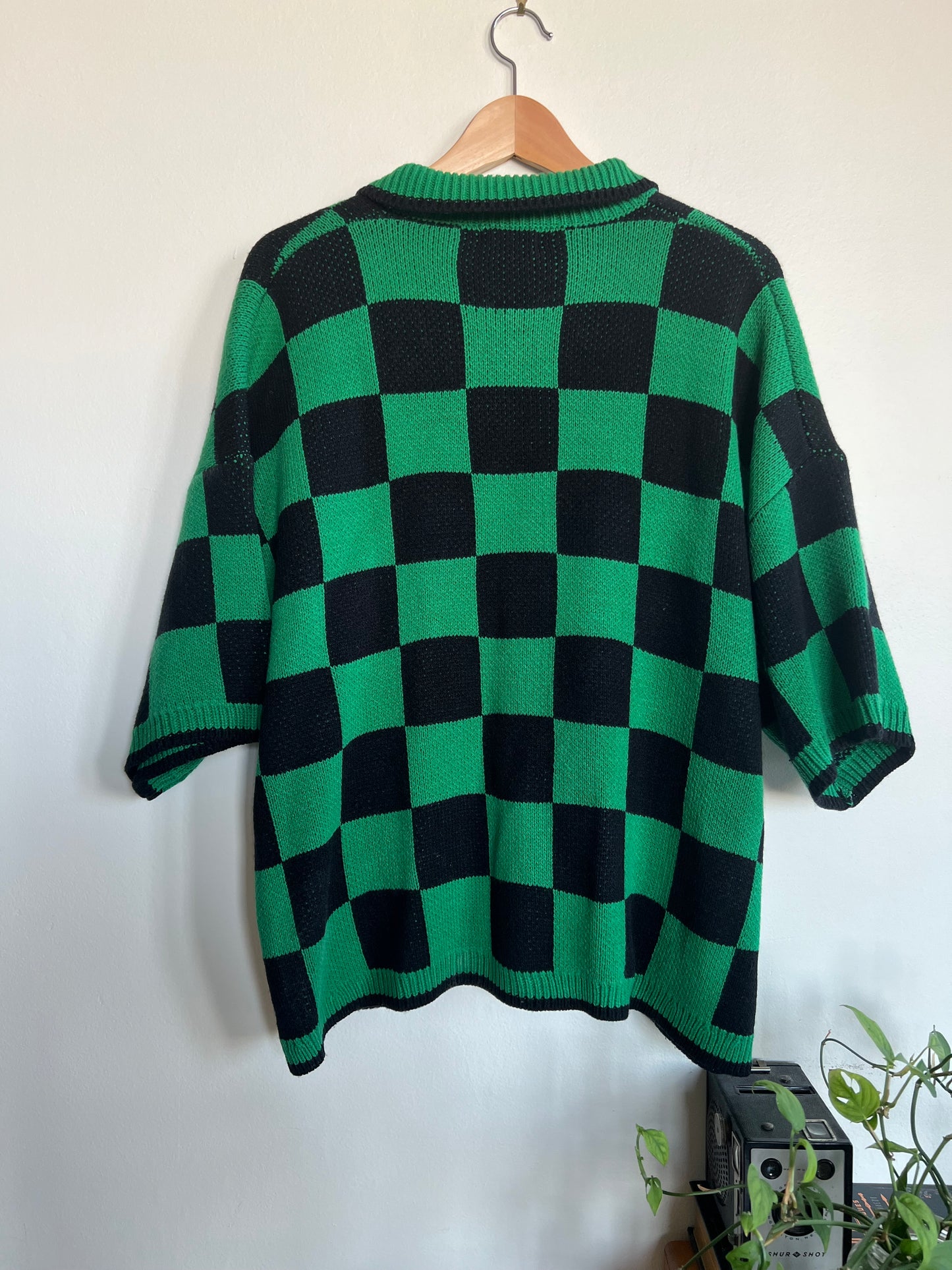 "boohooMAN" Oversized Boxy Open Stitch Checked Shirt & Short Set / Size L