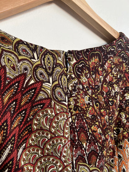 "Connected apparel" brown paisly dress / Size 10