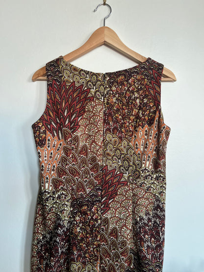 "Connected apparel" brown paisly dress / Size 10