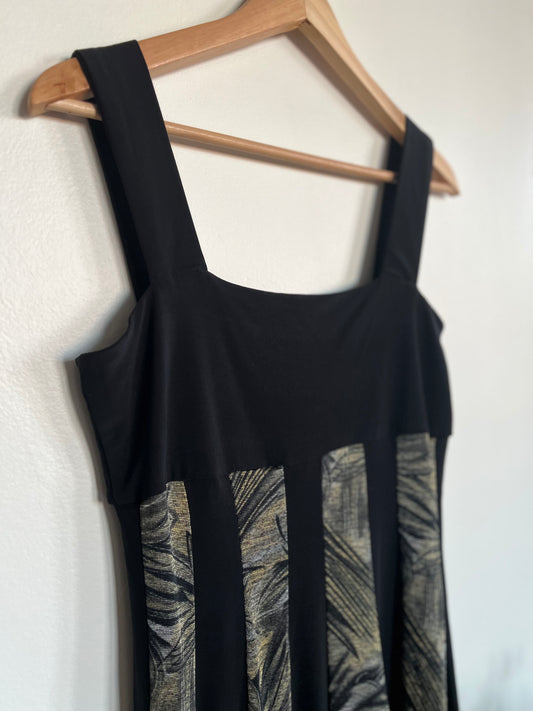 "Sharon Max" black tropical dress / Size M