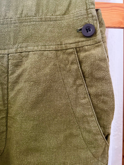"SEEKER" Organic Cotton olive green overall / Size 28