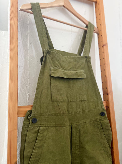 "SEEKER" Organic Cotton olive green overall / Size 28