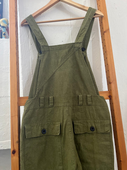 "SEEKER" Organic Cotton olive green overall / Size 28
