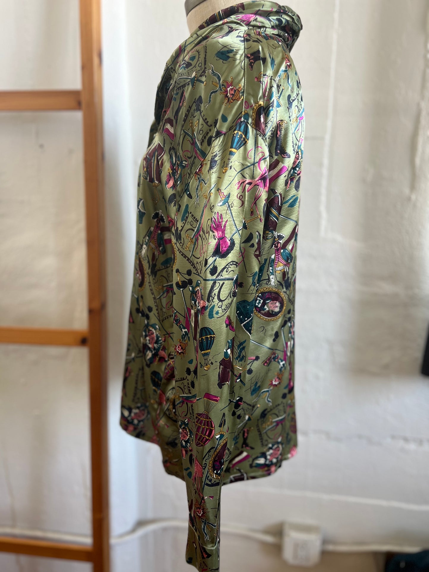Vintage "CRISCA" circus silk long sleeves shirt / Size 42