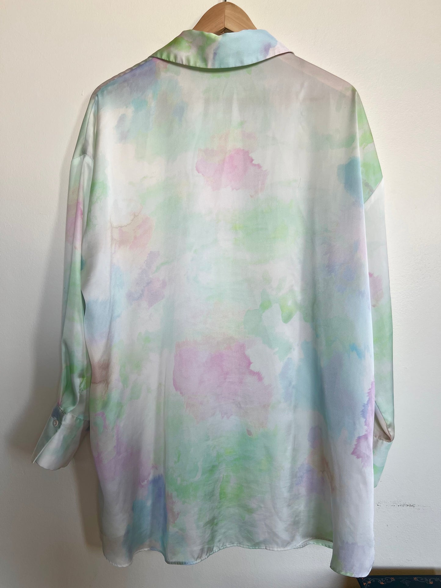"Zara" silk button-down multicolor blouse / SIze S