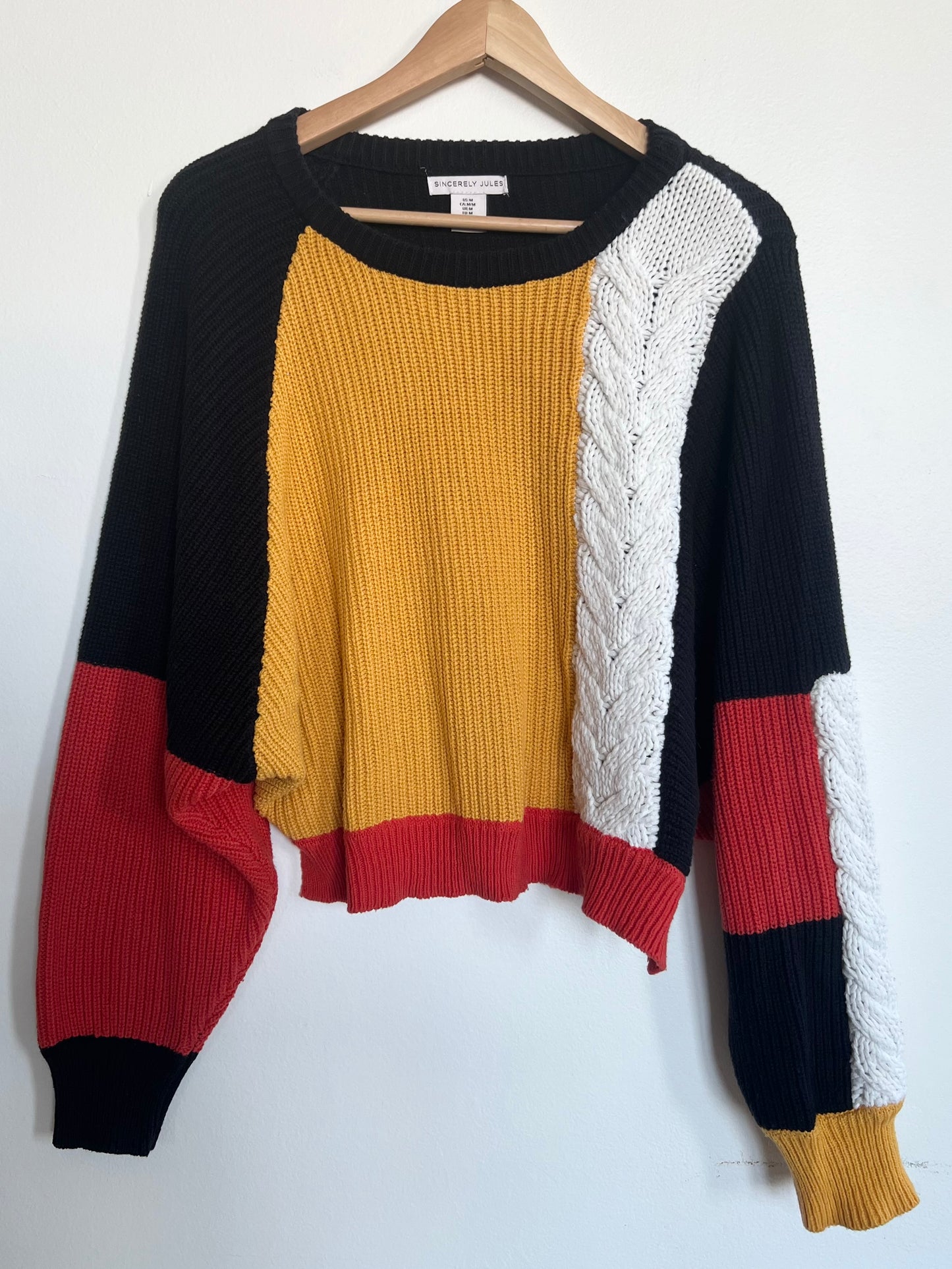"Sincerely Jules" color-block knit sweater / Size M