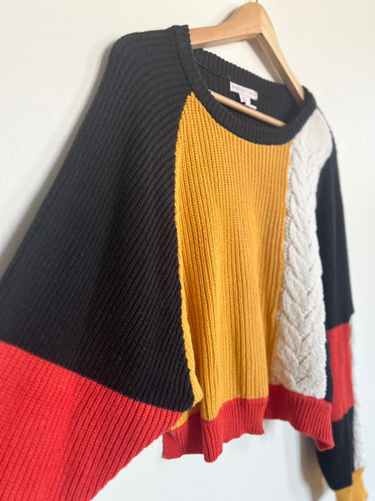 "Sincerely Jules" color-block knit sweater / Size M