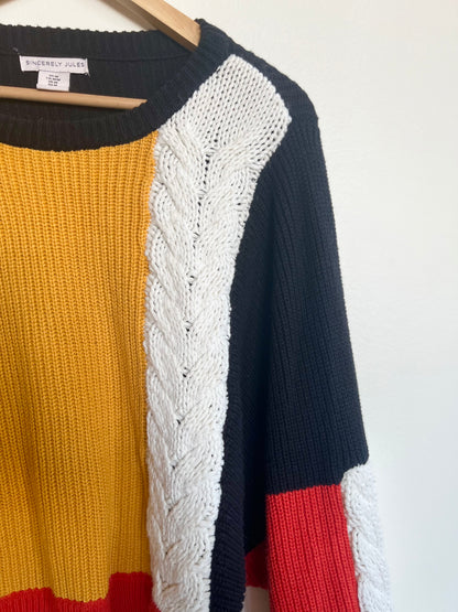 "Sincerely Jules" color-block knit sweater / Size M