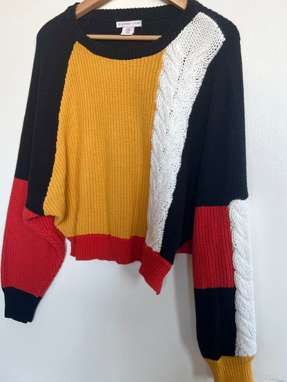 "Sincerely Jules" color-block knit sweater / Size M
