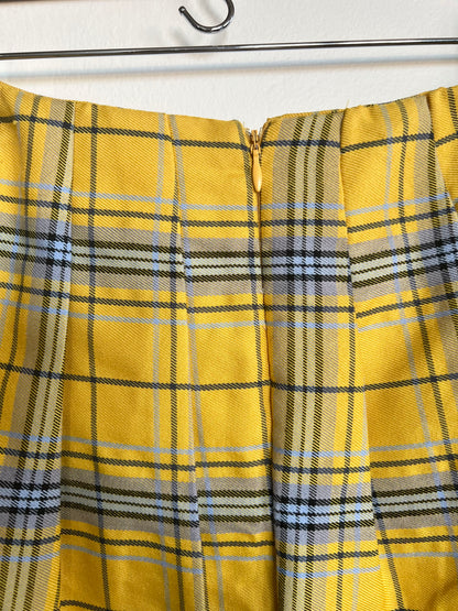 "Forever 21" duel-buckle yellow plaid skirt / Size M