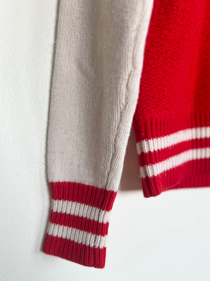 "Rag & bone" red & white sweater / 100% Merino wool / Size XS