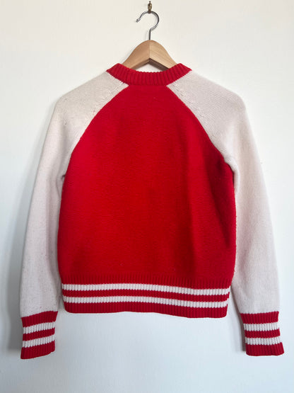 "Rag & bone" red & white sweater / 100% Merino wool / Size XS