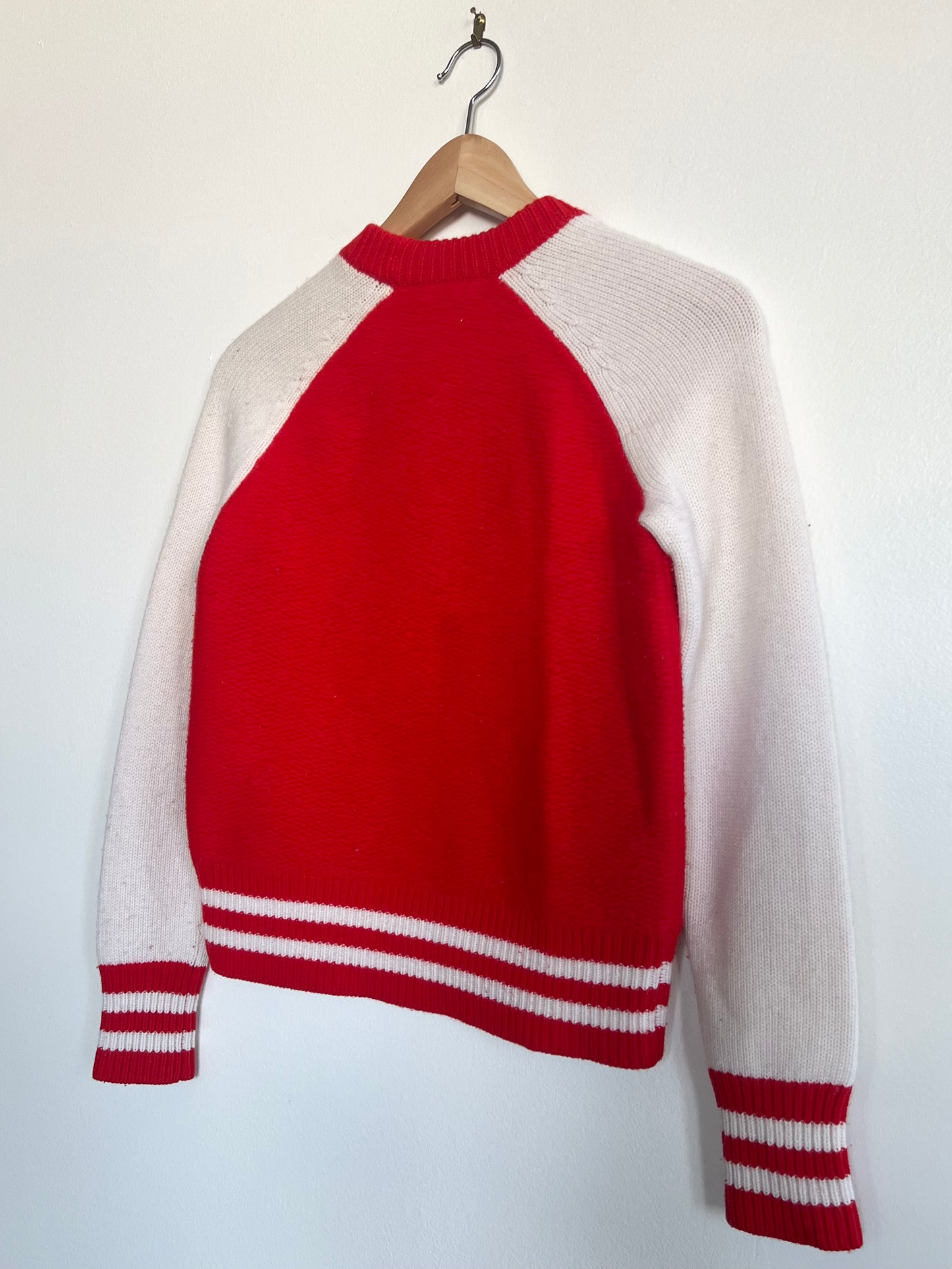 "Rag & bone" red & white sweater / 100% Merino wool / Size XS