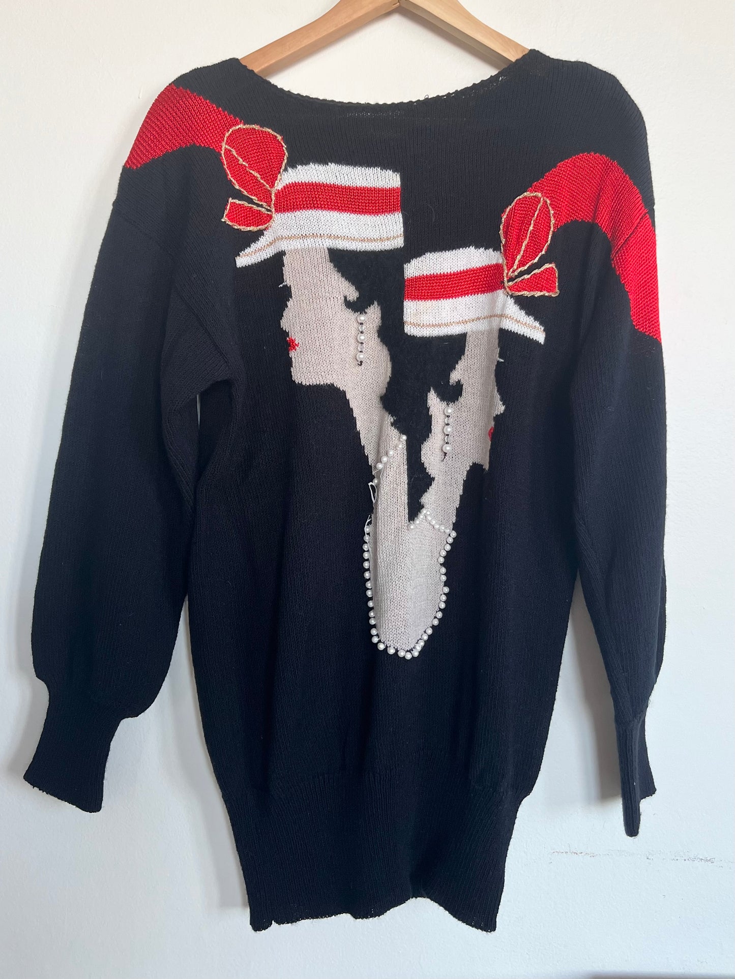 "Maurada" embellished face sweater / Size M