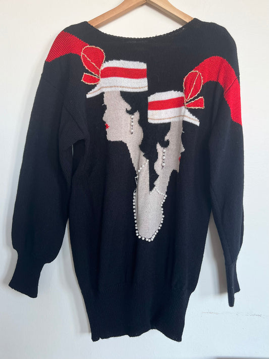 "Maurada" embellished face sweater / Size M