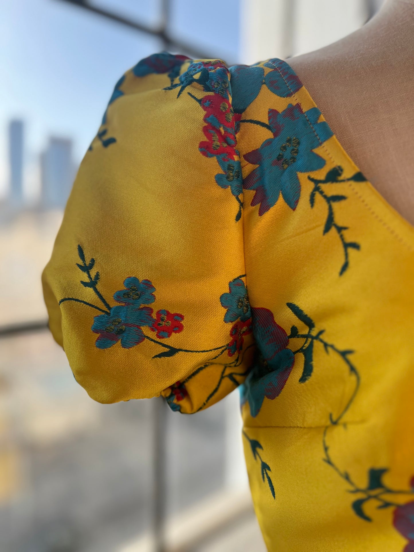 "LPA" Yellow Floral dress - Size M