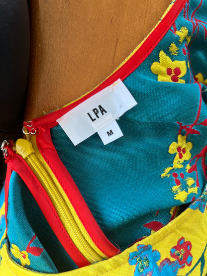 "LPA" Yellow Floral dress - Size M