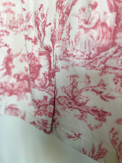 "J CREW "Pink and Ivory Toile Print Pencil Skirt - Size 6