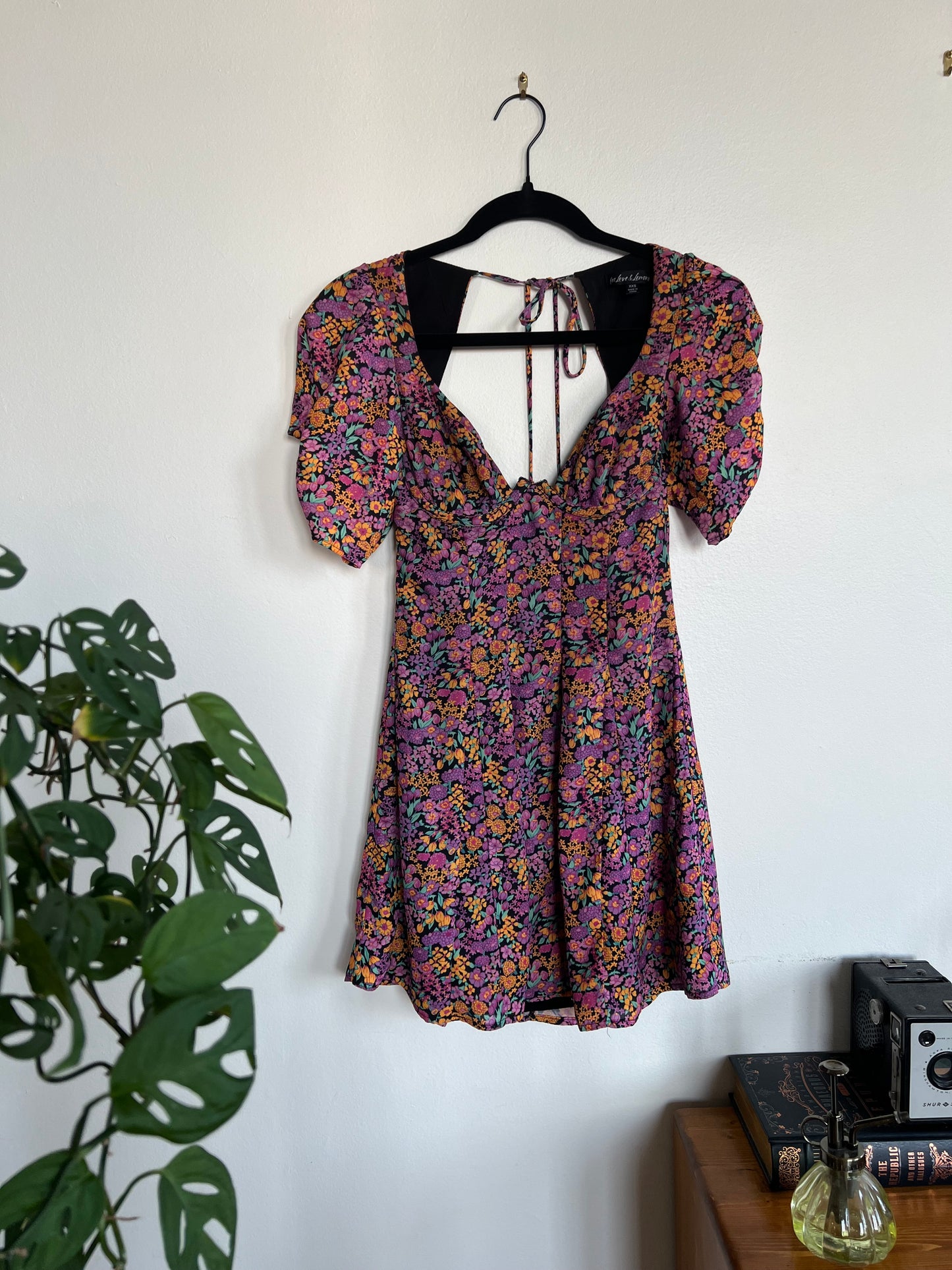"For Love & Lemons" Claude Cutouts Printed Mini Dress - Size XXS