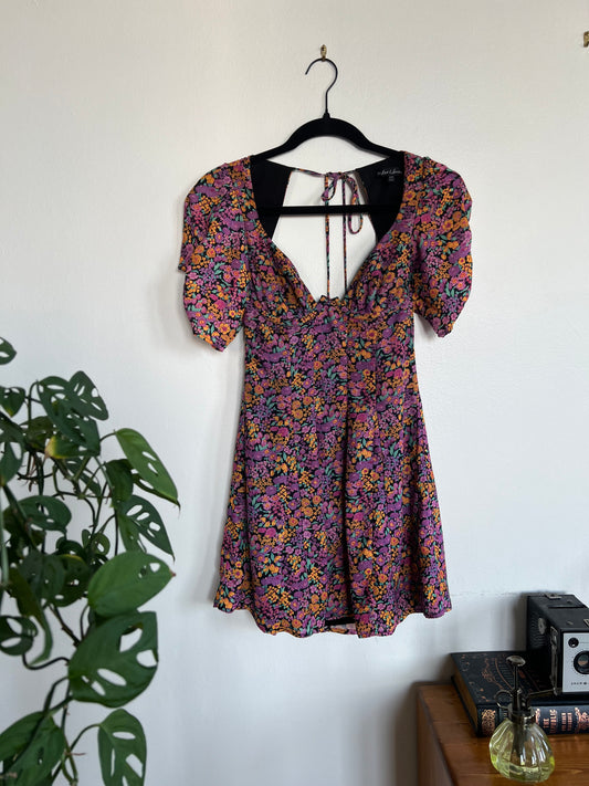 "For Love & Lemons" Claude Cutouts Printed Mini Dress - Size XXS