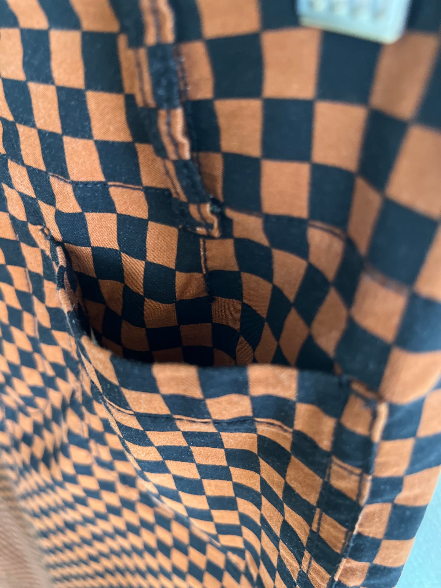 "Anthropologie-Maeve-Colette" tan black checkered crop pants - Size 26