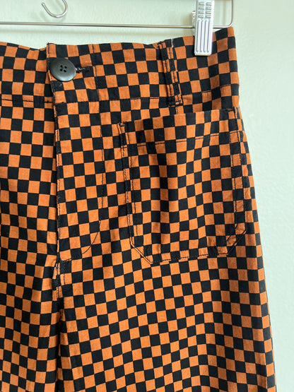 "Anthropologie-Maeve-Colette" tan black checkered crop pants - Size 26